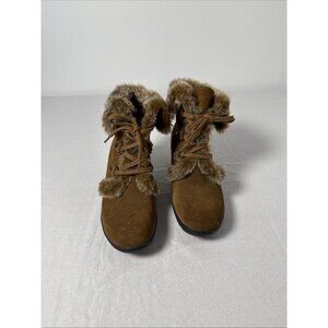 Bass Clove Brown Leather With Faux Fur Upper Boots Women Size US 8 NWOT